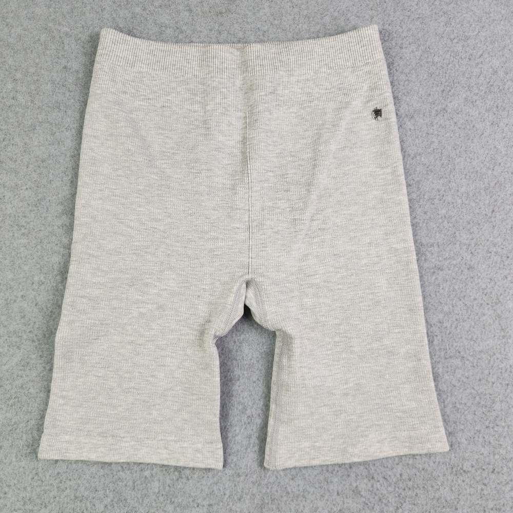 Fabletics Biker Shorts Women XS Grey Heathered Ribbed Knit High Waisted Athletic